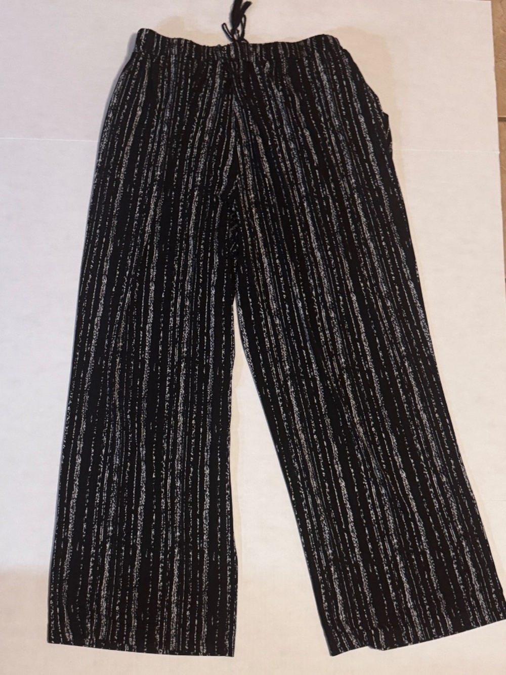Rafaella Comfortable XL Women's Black & White Pants Wide Leg Flowing Bottoms - Picture 8 of 9
